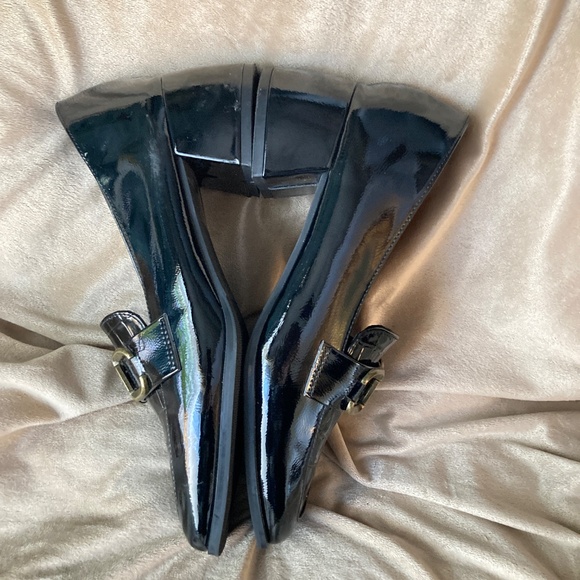 Black Faux Alligator Patent Leather Loafers - Picture 9 of 9